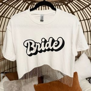 Bridal Rhinestone Fringe Crop Top 💎
